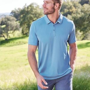 Travis Mathew Golf Performance Polo Shirt Medium Blue Size-XXL EUC